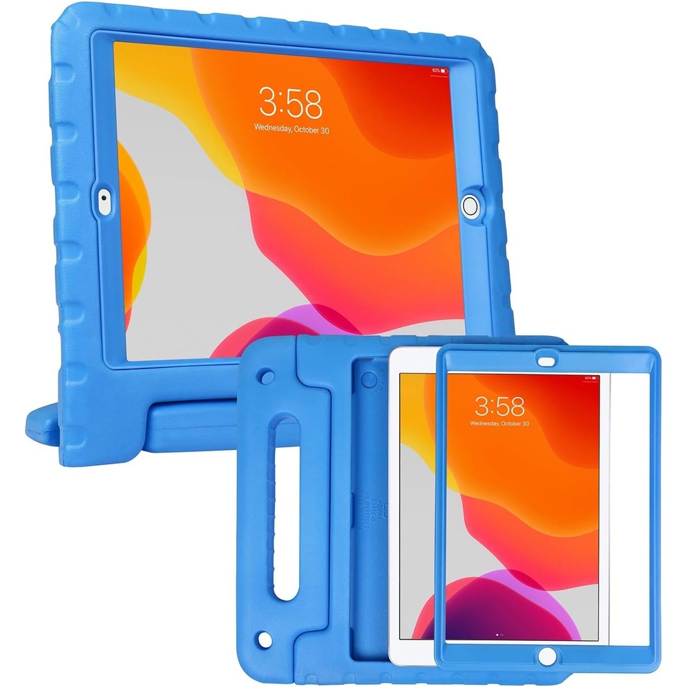 image:imageHDE Case for iPad 9th Generation 102 inch for Kids with Builtin Screen Protector Shockproof Cover with Handle Stand fits 2021 9th Gen 2020 8th 2019 7th Models BlackBlue