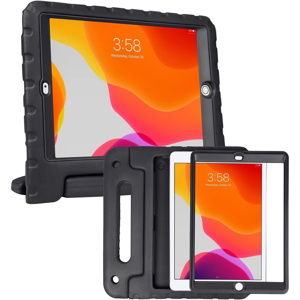 image:imageHDE Case for iPad 9th Generation 102 inch for Kids with Builtin Screen Protector Shockproof Cover with Handle Stand fits 2021 9th Gen 2020 8th 2019 7th Models BlackBlack
