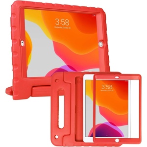 image:imageHDE Case for iPad 9th Generation 102 inch for Kids with Builtin Screen Protector Shockproof Cover with Handle Stand fits 2021 9th Gen 2020 8th 2019 7th Models BlackRed