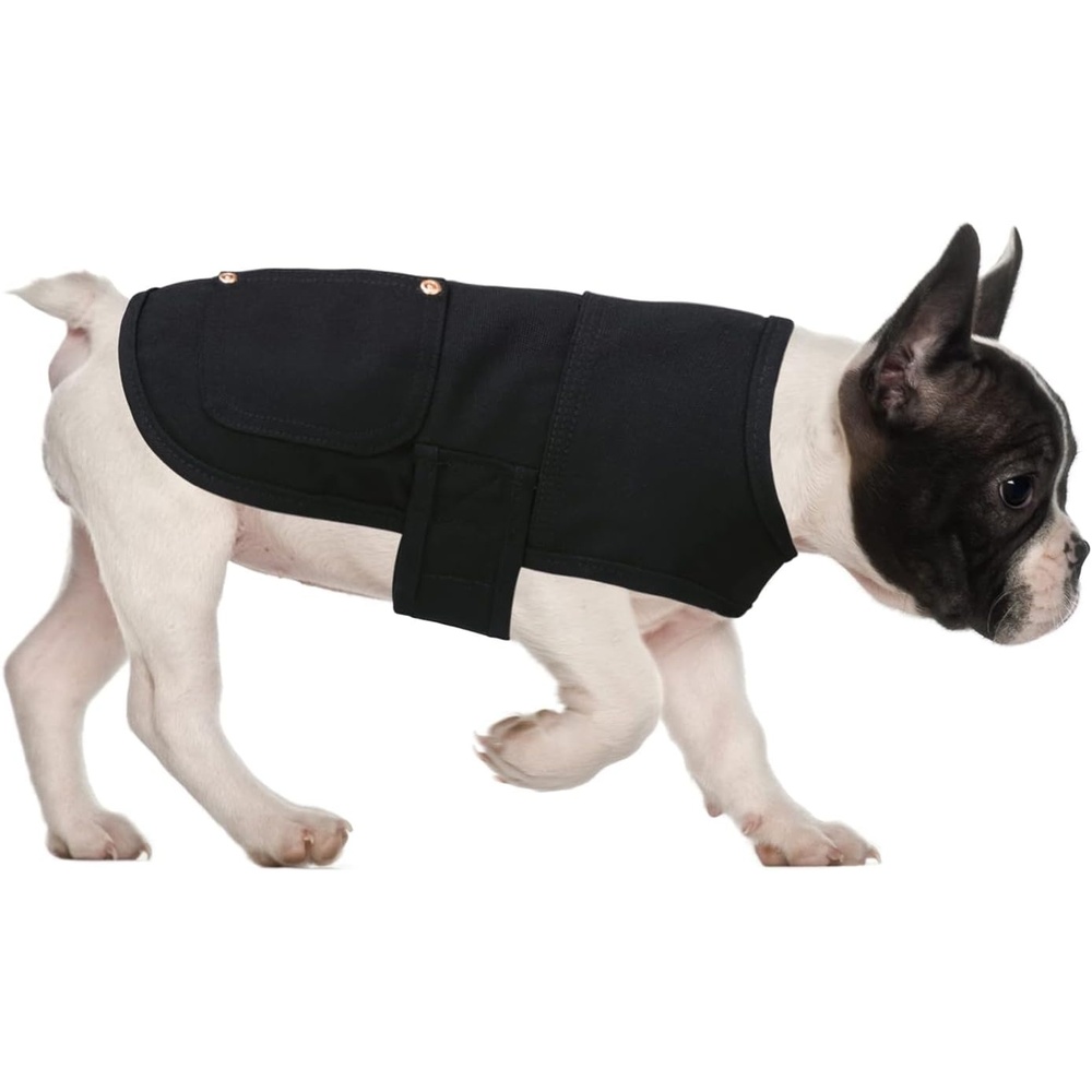 image:imageHDE Canvas Dog Vest Waterproof Jacket Cold Weather Coats for SXL Dogs Black SBlack
