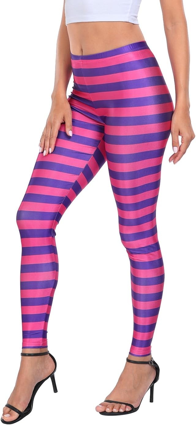 image:imageHDE Trendy Design Workout Leggings Fun Fashion Graphic Printed Cute PatternsG Cheshire Stripes