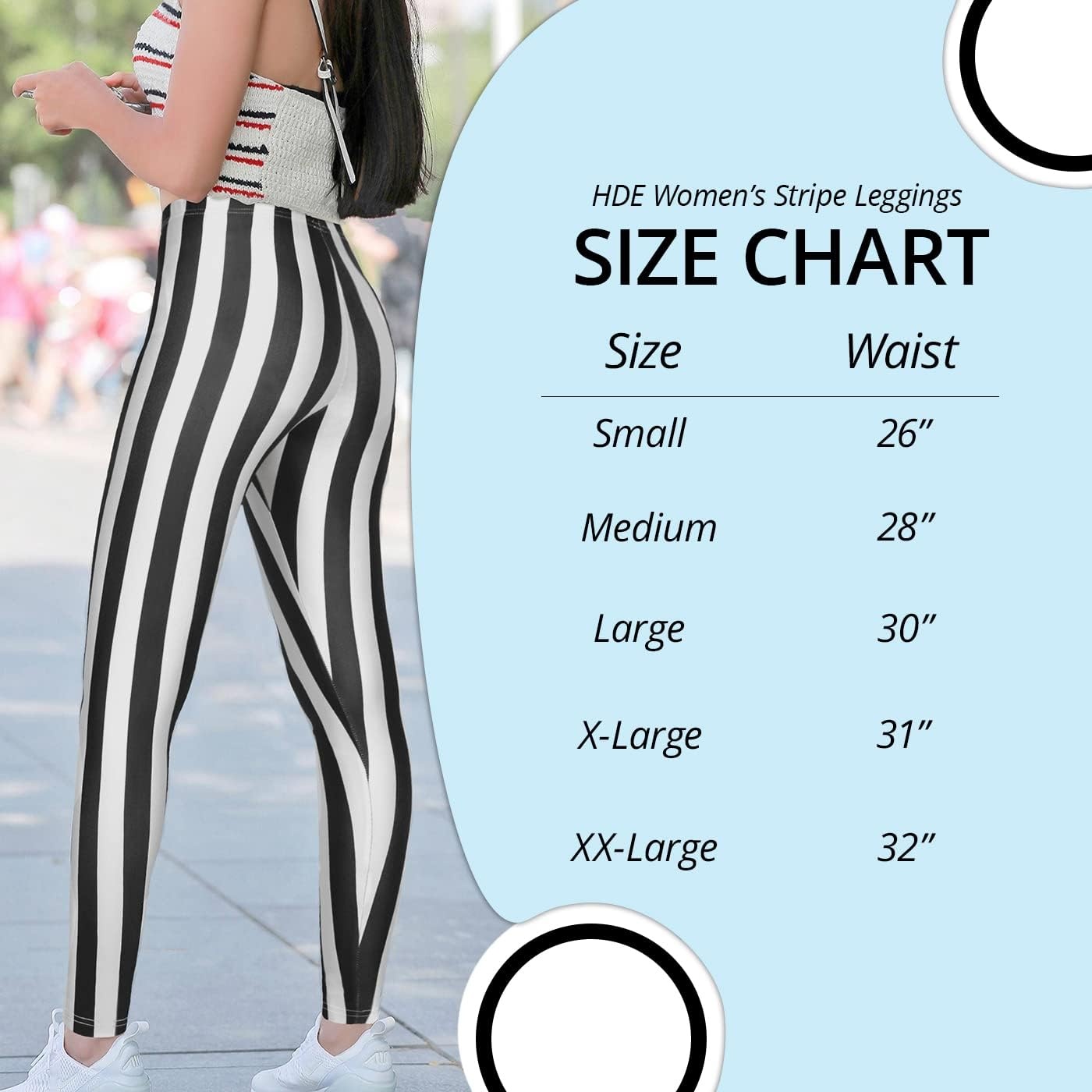 image:imageHDE Womens Funny Printed Leggings Digital Print Footless Stretchy TightsBlack White