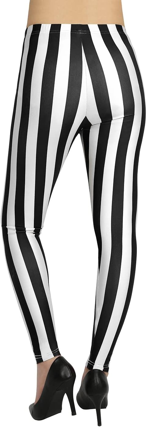 image:imageHDE Womens Funny Printed Leggings Digital Print Footless Stretchy TightsBlack White