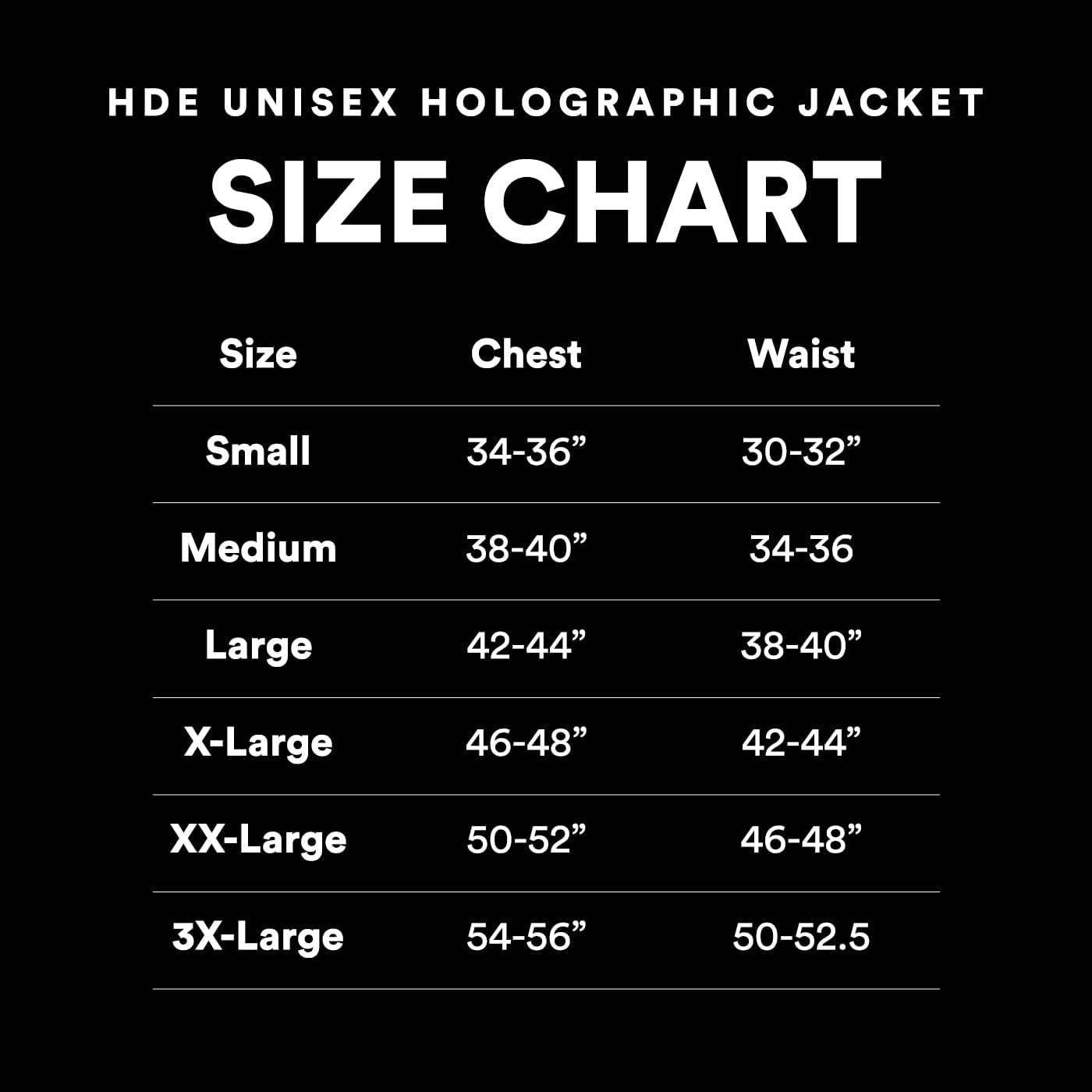 image:imageHDE Womens Metallic Holographic Jacket Retro Mens Hip Hop Futuristic Rave HoodieHolographic