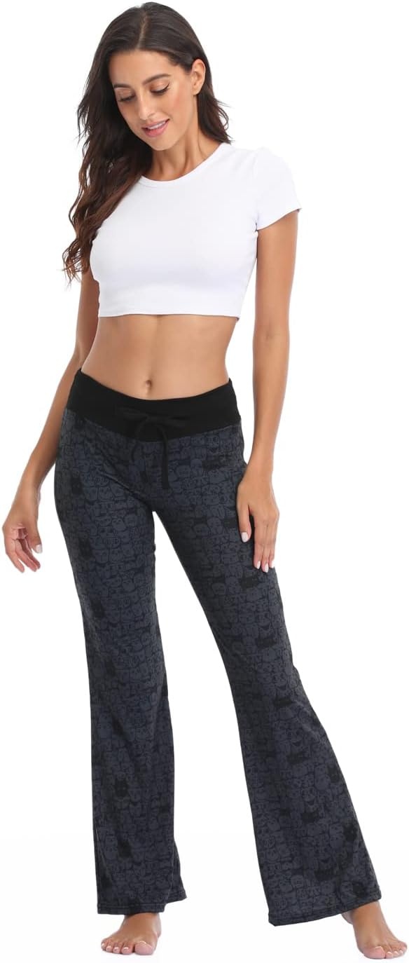 image:imageHDE Womens Pajama Pants Wide Leg Sleepwear Casual Loose Lounge Pant PJ BottomsA Thousand Cats