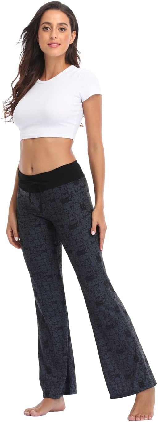 image:imageHDE Womens Pajama Pants Wide Leg Sleepwear Casual Loose Lounge Pant PJ BottomsA Thousand Cats