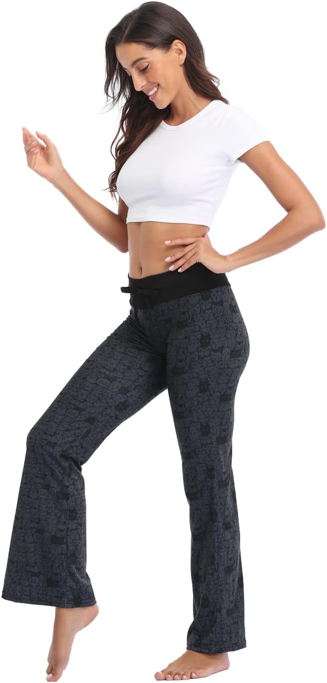image:imageHDE Womens Pajama Pants Wide Leg Sleepwear Casual Loose Lounge Pant PJ BottomsA Thousand Cats