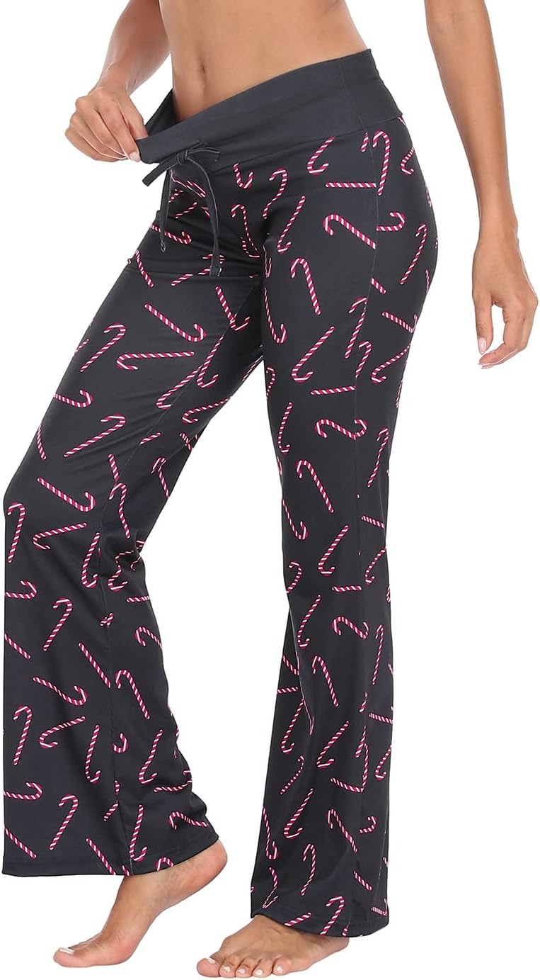 image:imageHDE Womens Pajama Pants Wide Leg Sleepwear Casual Loose Lounge Pant PJ BottomsCandy Canes
