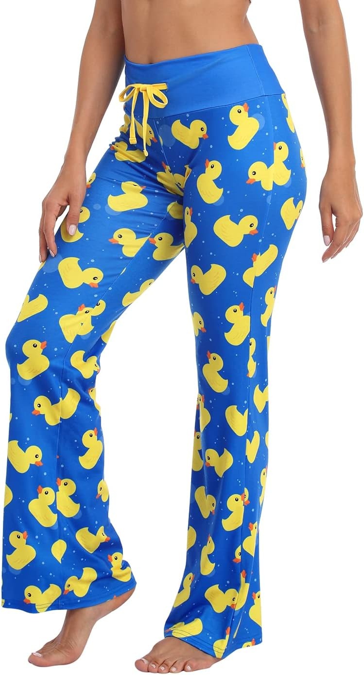 image:imageHDE Womens Pajama Pants Wide Leg Sleepwear Casual Loose Lounge Pant PJ BottomsDucks