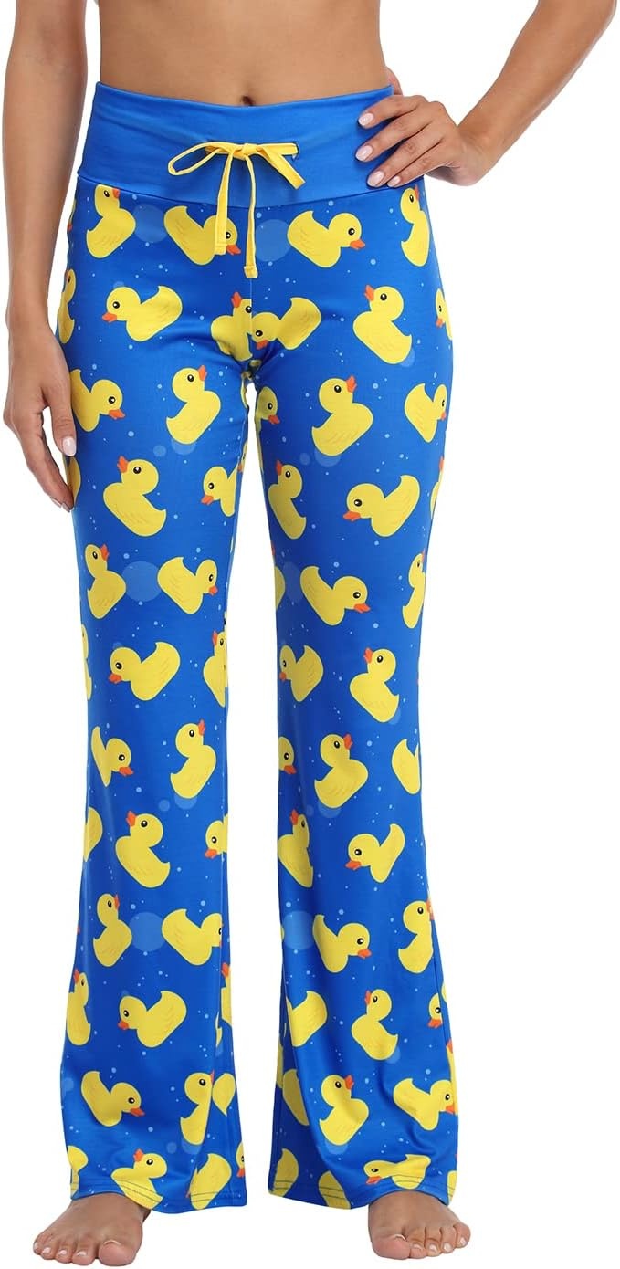 image:imageHDE Womens Pajama Pants Wide Leg Sleepwear Casual Loose Lounge Pant PJ BottomsDucks
