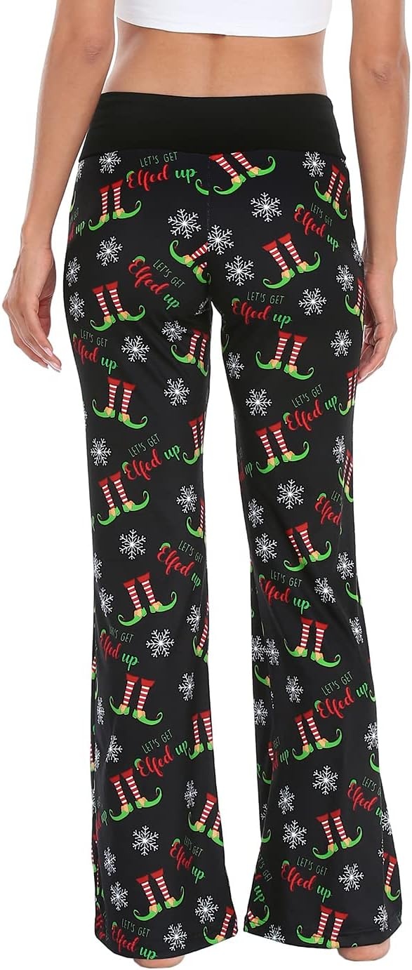 image:imageHDE Womens Pajama Pants Wide Leg Sleepwear Casual Loose Lounge Pant PJ BottomsElfed Up