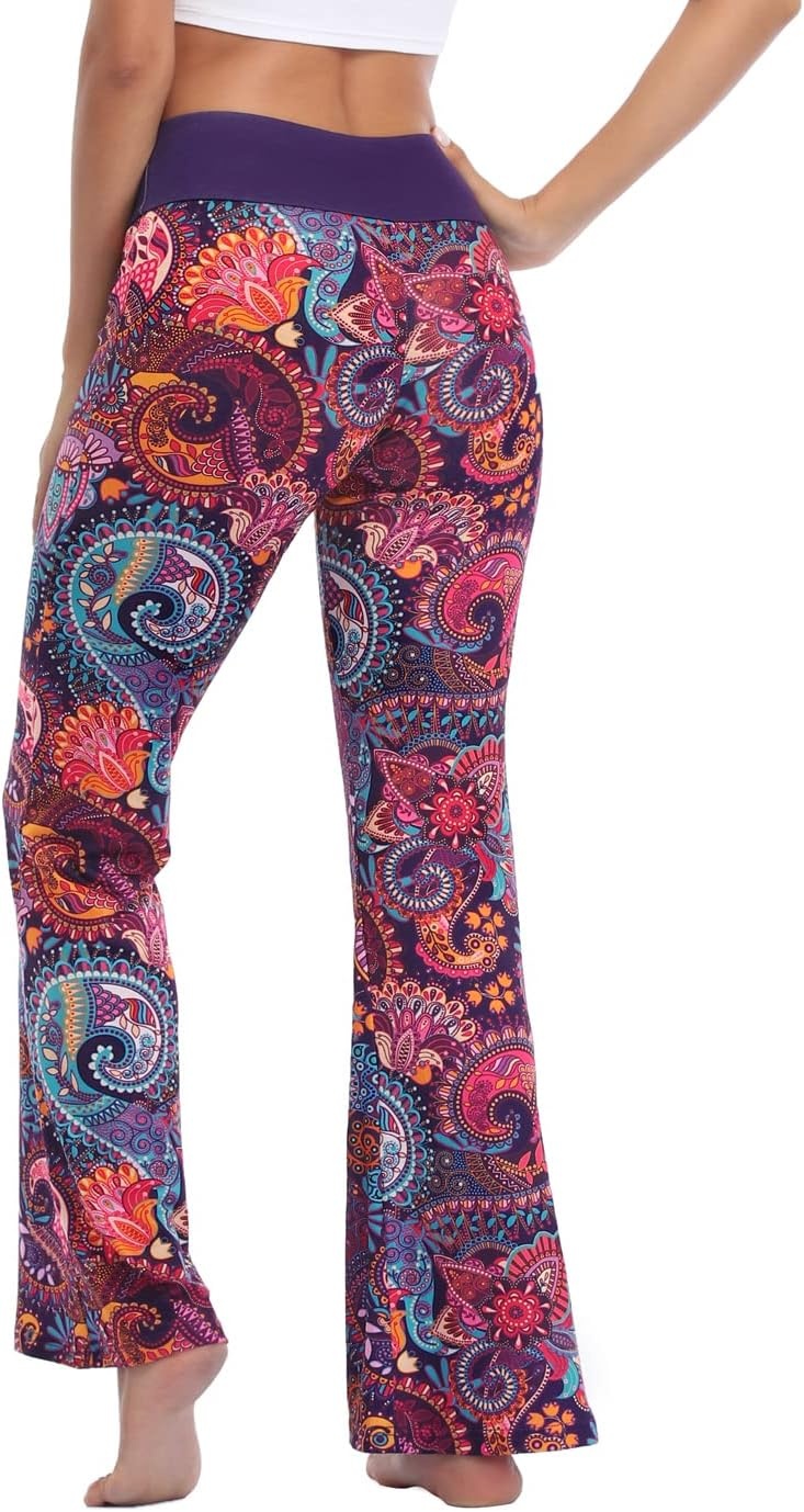 image:imageHDE Womens Pajama Pants Wide Leg Sleepwear Casual Loose Lounge Pant PJ BottomsPurple Paisley