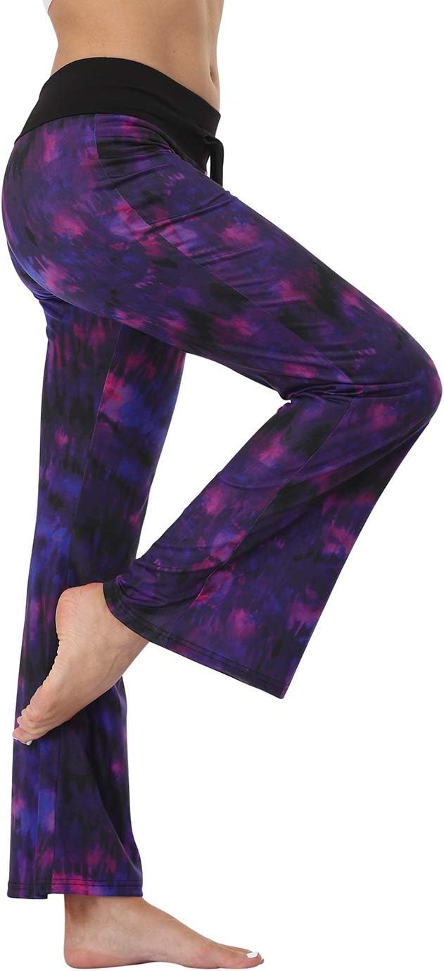 image:imageHDE Womens Pajama Pants Wide Leg Sleepwear Casual Loose Lounge Pant PJ BottomsPurple Tie Dye