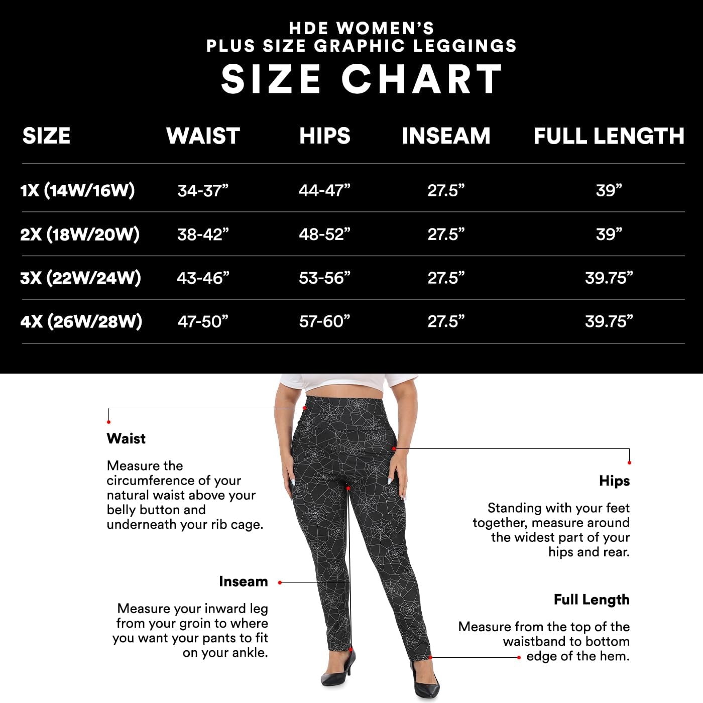 image:imageHDE Womens Plus Size Graphic Leggings High Waist Stretch Halloween Costume Full Ankle Length Soft Footless Opaque TightsBlack and White Diamonds