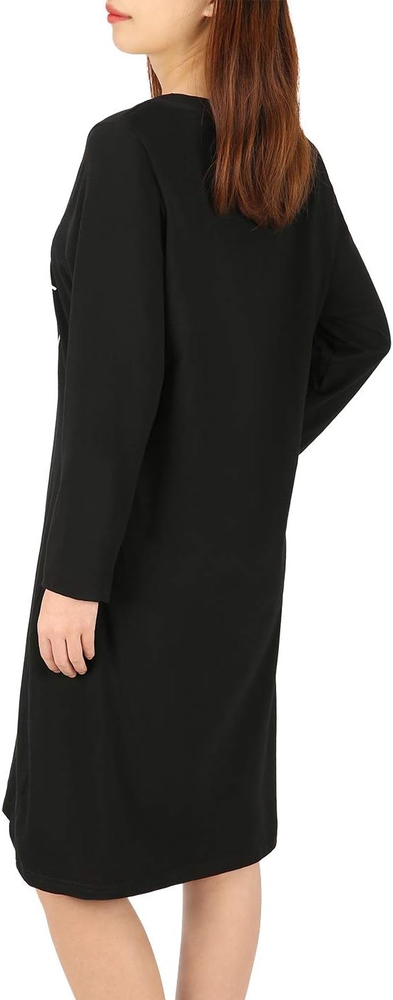 image:imageHDE Womens Sleepwear Cotton Nightgowns Long Sleeve Sleepshirt Print Night ShirtNeed More Sleep