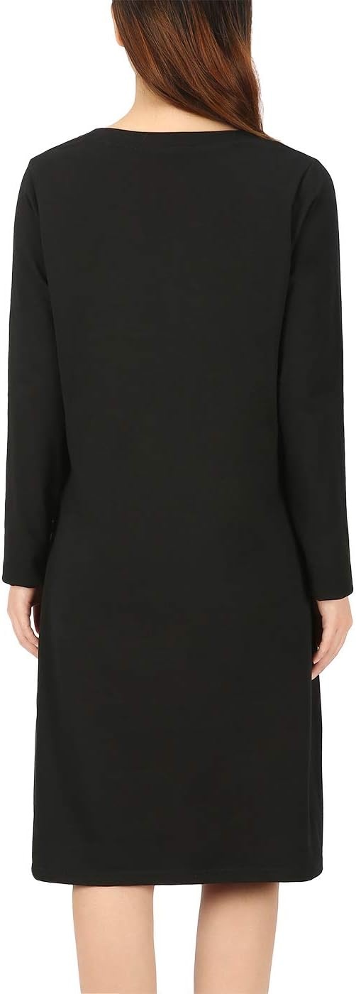 image:imageHDE Womens Sleepwear Cotton Nightgowns Long Sleeve Sleepshirt Print Night ShirtNeed More Sleep