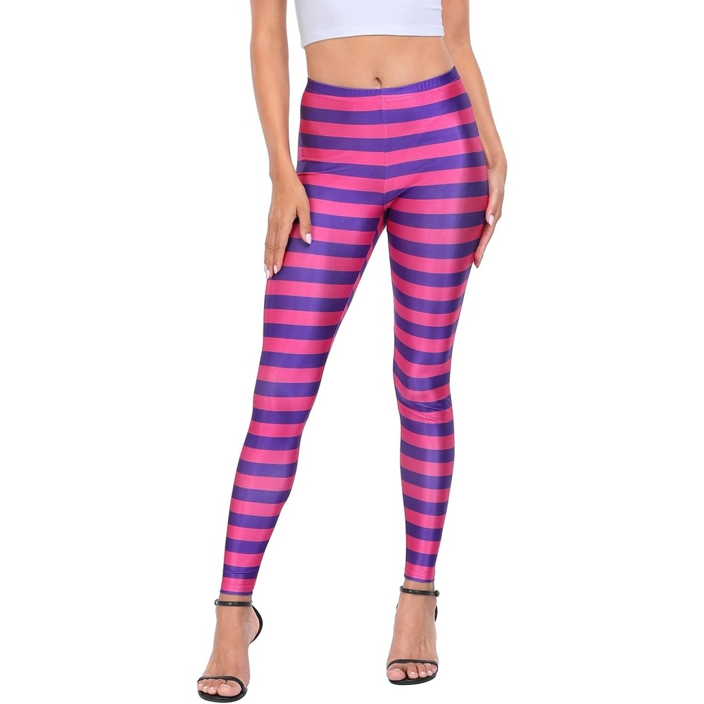 image:imageHDE Trendy Design Workout Leggings Fun Fashion Graphic Printed Cute PatternsG Cheshire Stripes