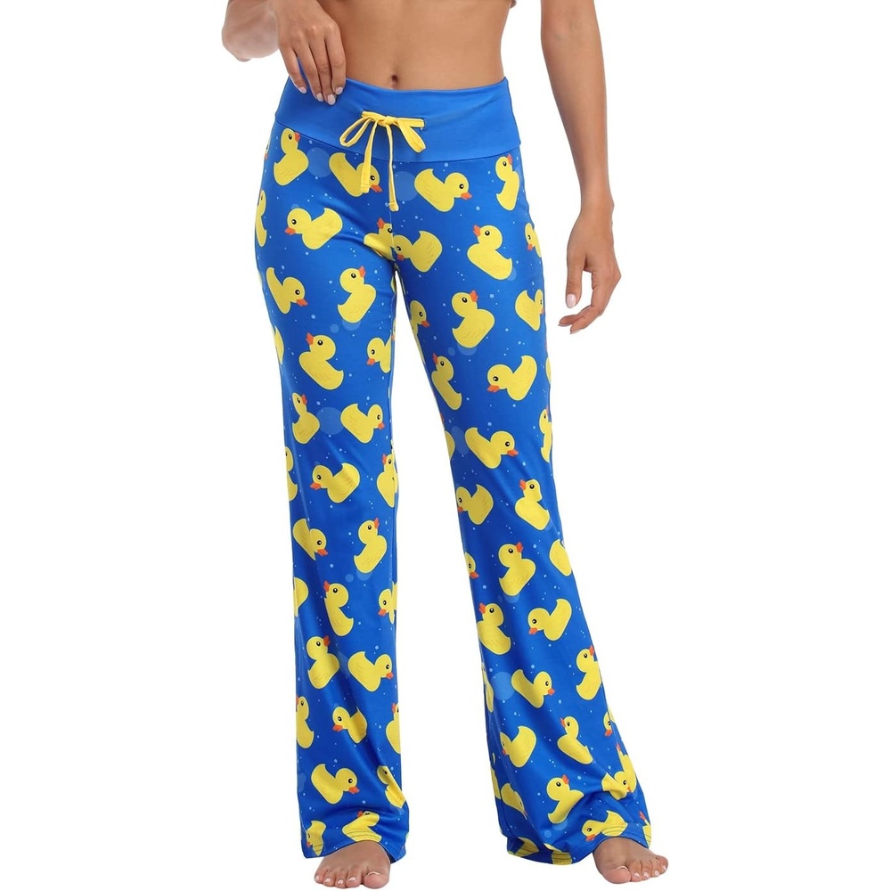 image:imageHDE Womens Pajama Pants Wide Leg Sleepwear Casual Loose Lounge Pant PJ BottomsDucks