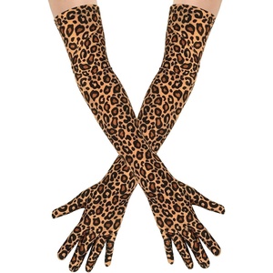 image:imageHDE Stretchy Satin Printed Opera Gloves 215 Elbow Length Full Finger Novelty Evening Party Adult Halloween Costume GlovesLeopard