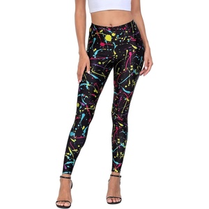 image:imageHDE Trendy Design Workout Leggings  Fun Fashion Graphic Printed Cute PatternsB Paint Splatter