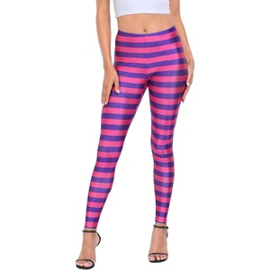 image:imageHDE Trendy Design Workout Leggings  Fun Fashion Graphic Printed Cute PatternsG Cheshire Stripes