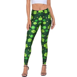 image:imageHDE Trendy Design Workout Leggings  Fun Fashion Graphic Printed Cute PatternsP Green 4 Leaf Clovers