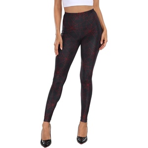 image:imageHDE Trendy Design Workout Leggings  Fun Fashion Graphic Printed Cute PatternsRed Spiderweb