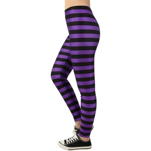 image:imageHDE Womens Funny Printed Leggings Digital Print Footless Stretchy TightsBlack  Purple