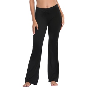 image:imageHDE Womens Pajama Pants Wide Leg Sleepwear Casual Loose Lounge Pant PJ BottomsBlack