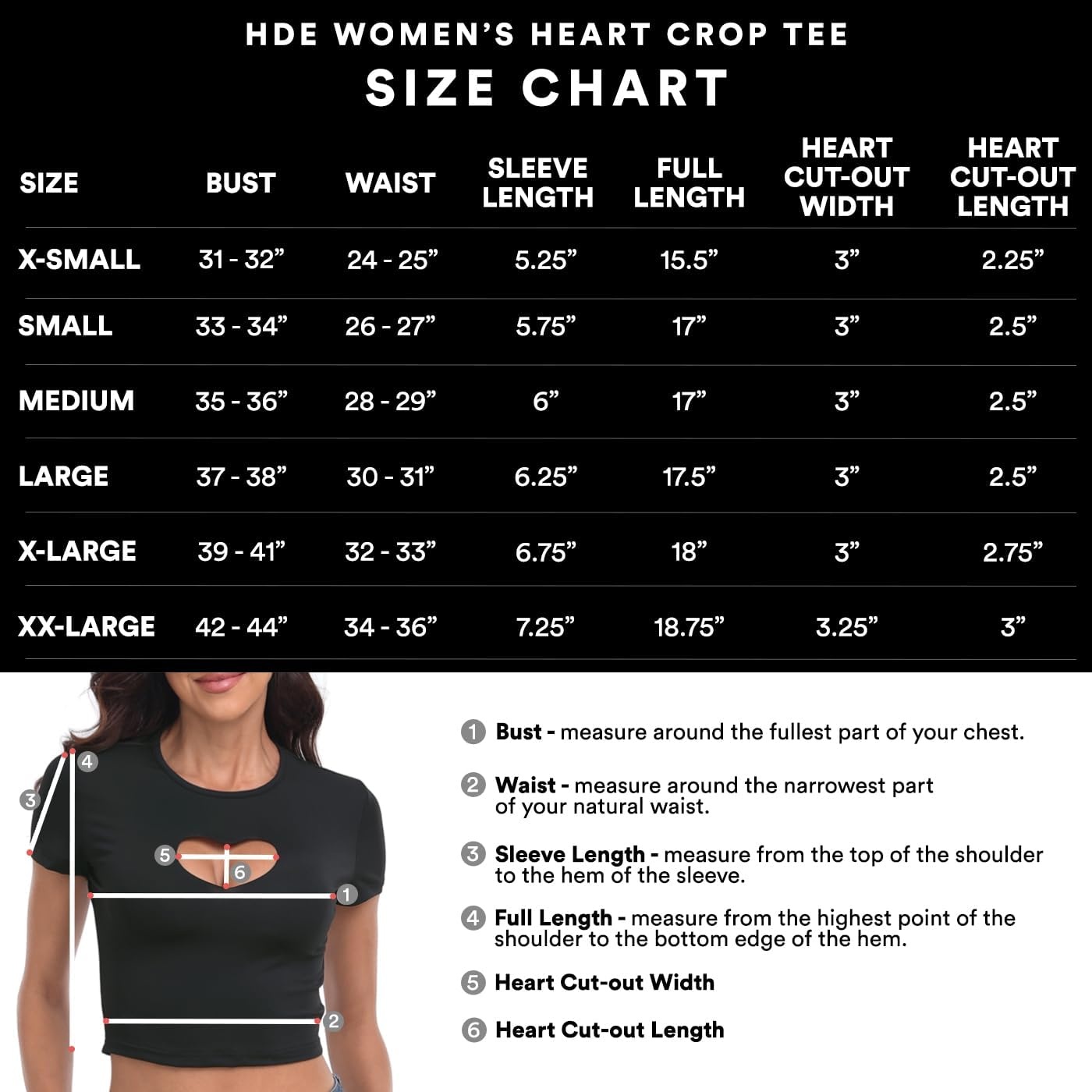 image:imageHDE Womens Heart Cut Out Crop Top Short Sleeve T Shirt Y2K Cropped Baby TeeBlack